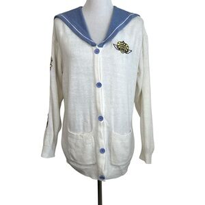 Sailor Moon Cardigan Sz Small White Eternal Sailor Moon Wand Cosplay Kawaii